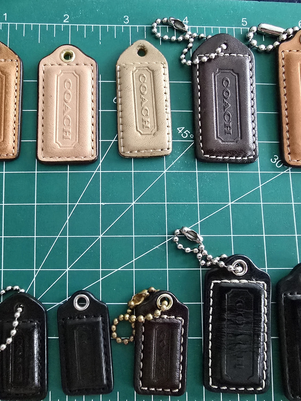 COACH Choice Of One Leather Tag- Black, Tan, Cream, Brown